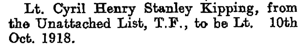 The London Gazette, 8th October 1918