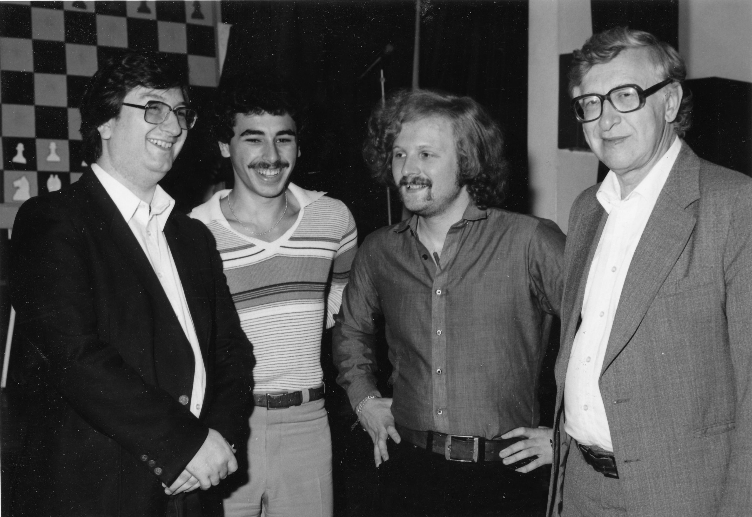 Tony at a Lloyds Bank event with Ray Keene, Yasser Seirawan and Vassily Smyslov