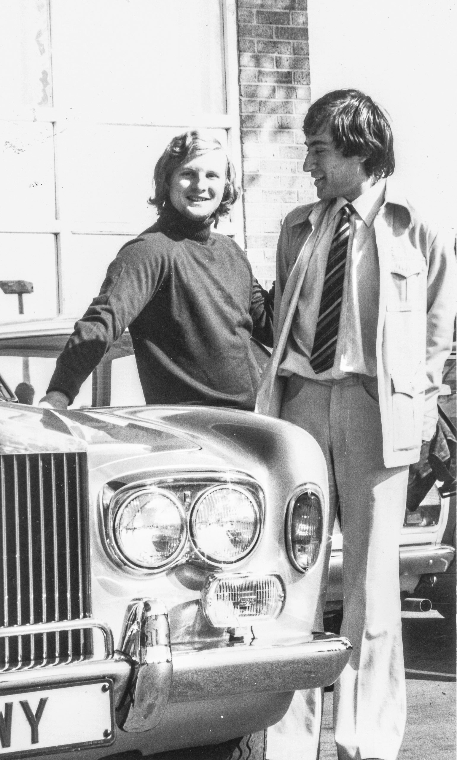 Tony Miles & Bill Hartston admire a Rolls-Royce