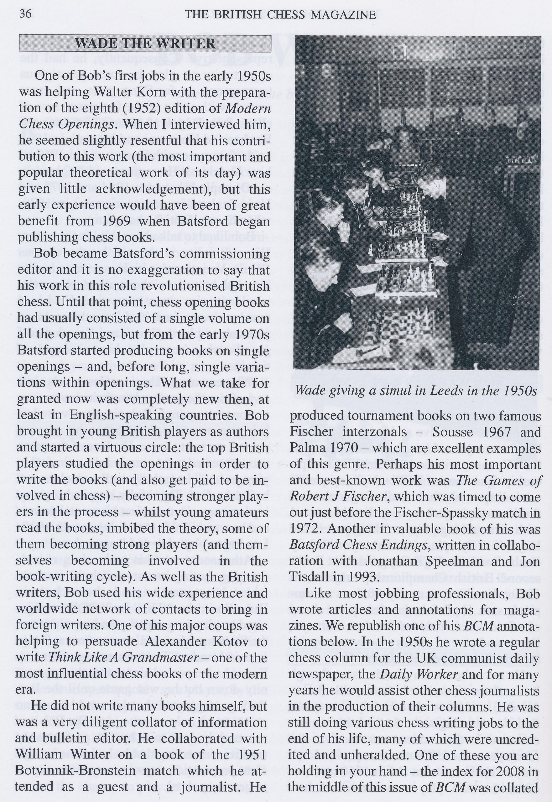 British Chess Magazine, Volume CXXIX (129, 2009), #1 (January), pp. 34-43