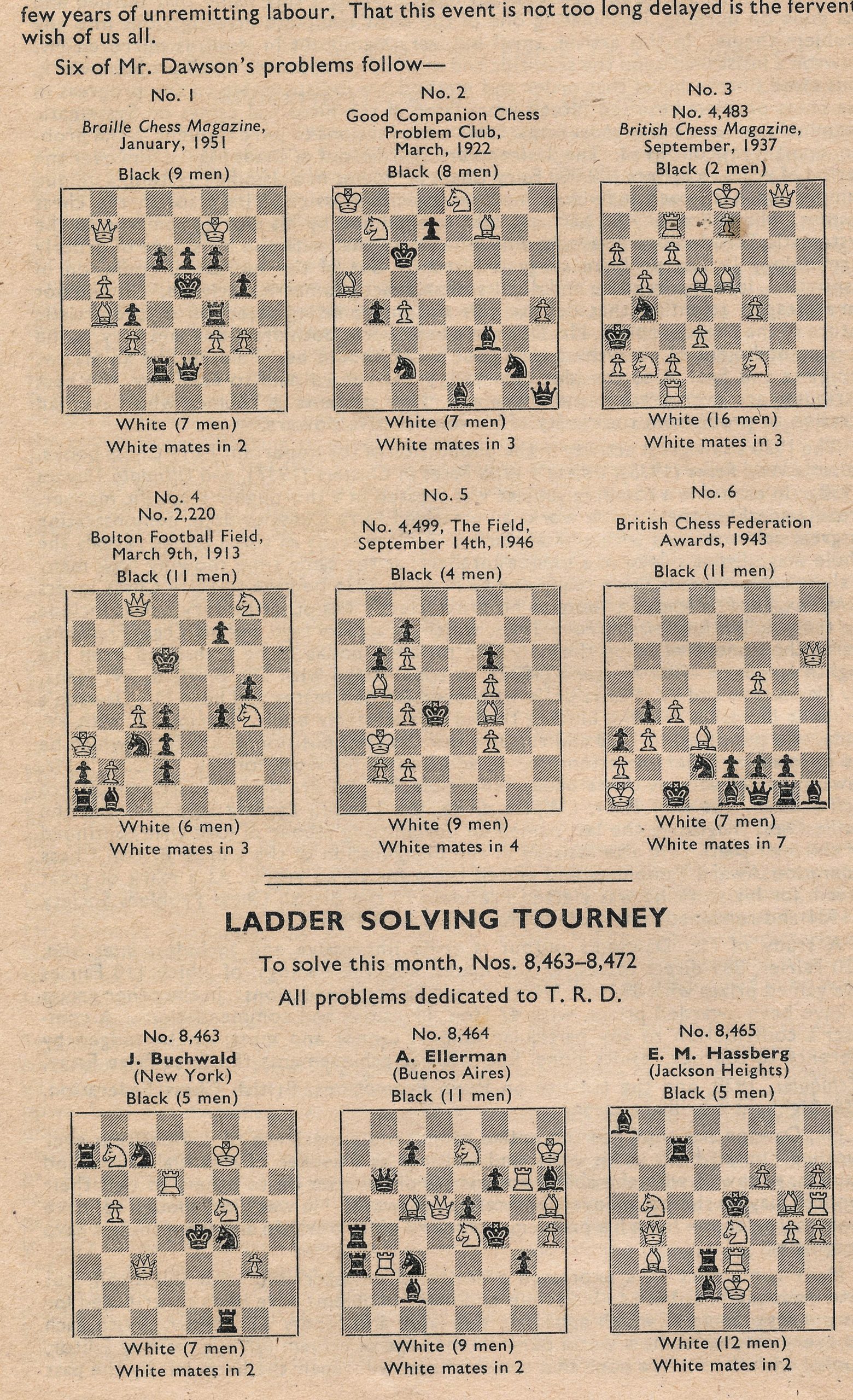 British Chess Magazine, Volume LXX1 (71, 1951), Number 3 (March) p8 77 - 80.