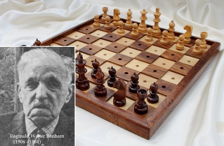 RW Bonham and a Braille chess set set-up incorrectly