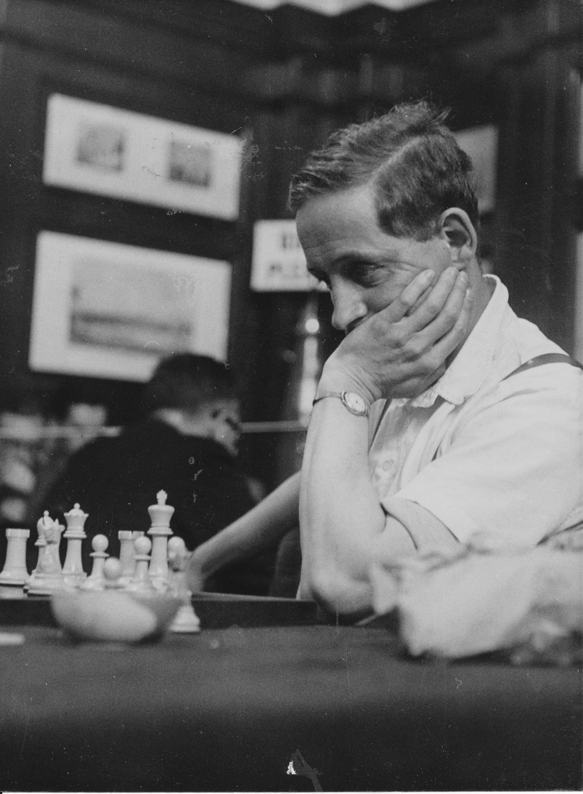 BH Wood during the 1948 British Championships at Bishopsgate Institute, London. Taken on August 30th 1948 by Keystone Press Agency 