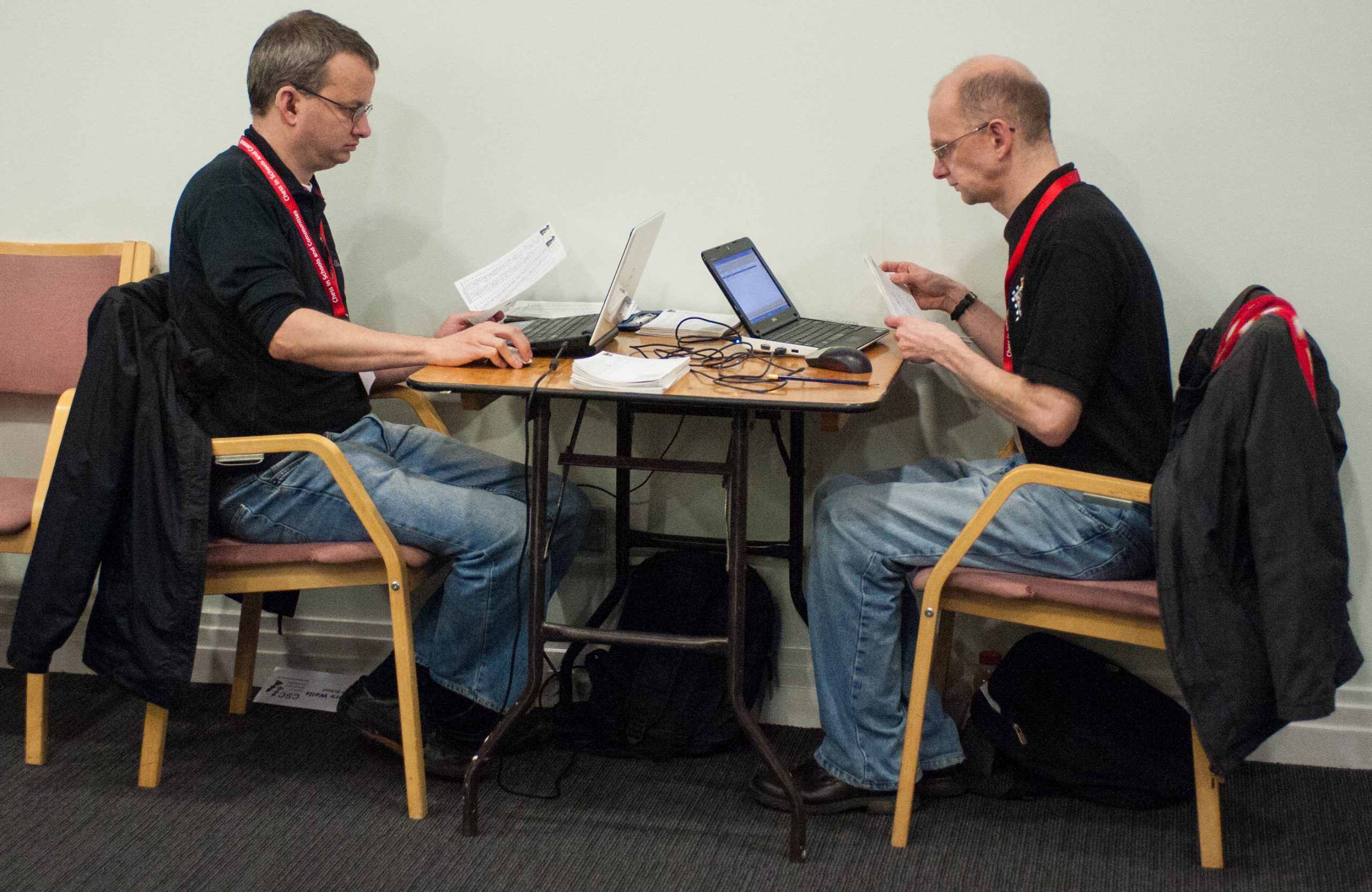 Tim Dickinson and Lawrence Cooper at the 2012 London Chess Classic, Olympia