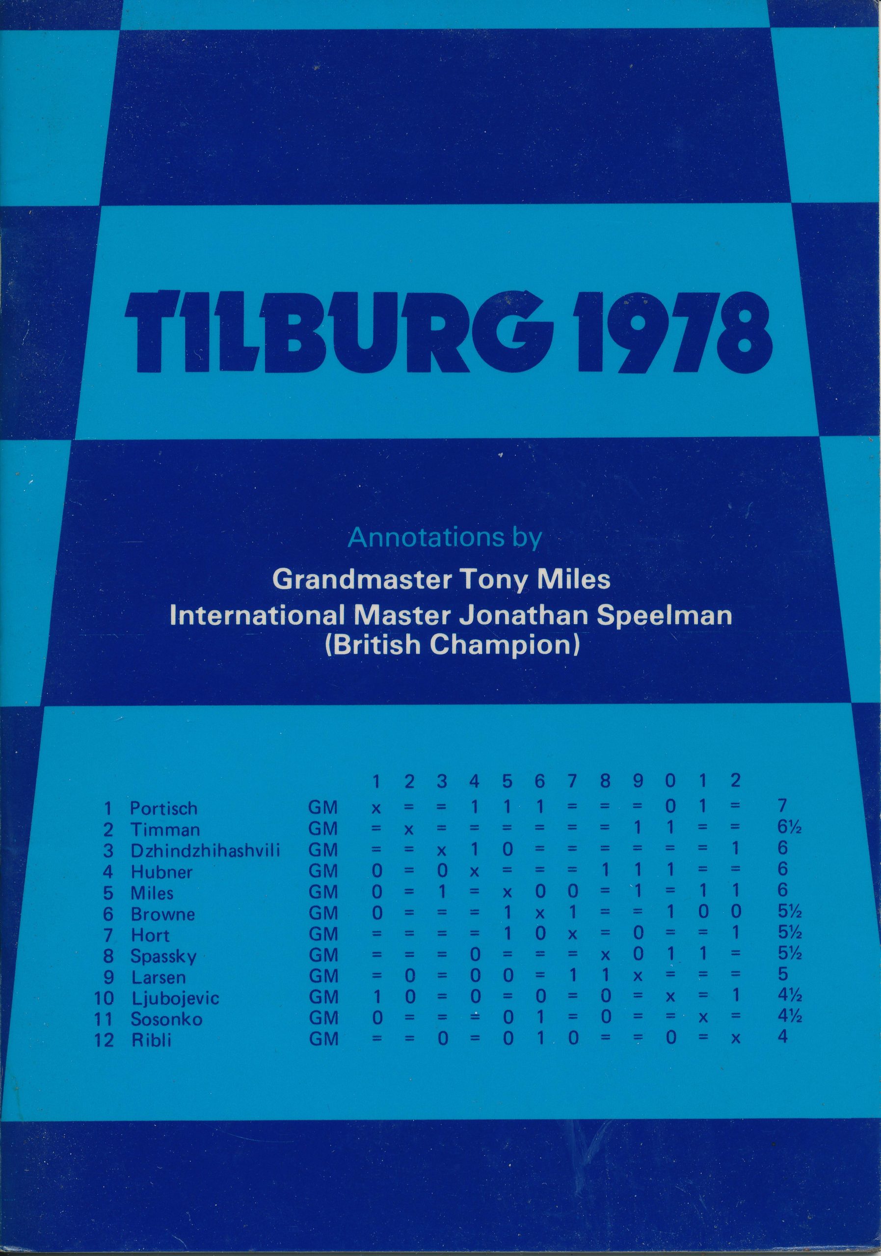 Tilburg 1978, Tony Miles & Jonathan Speelman, Master Chess Publications, 1978