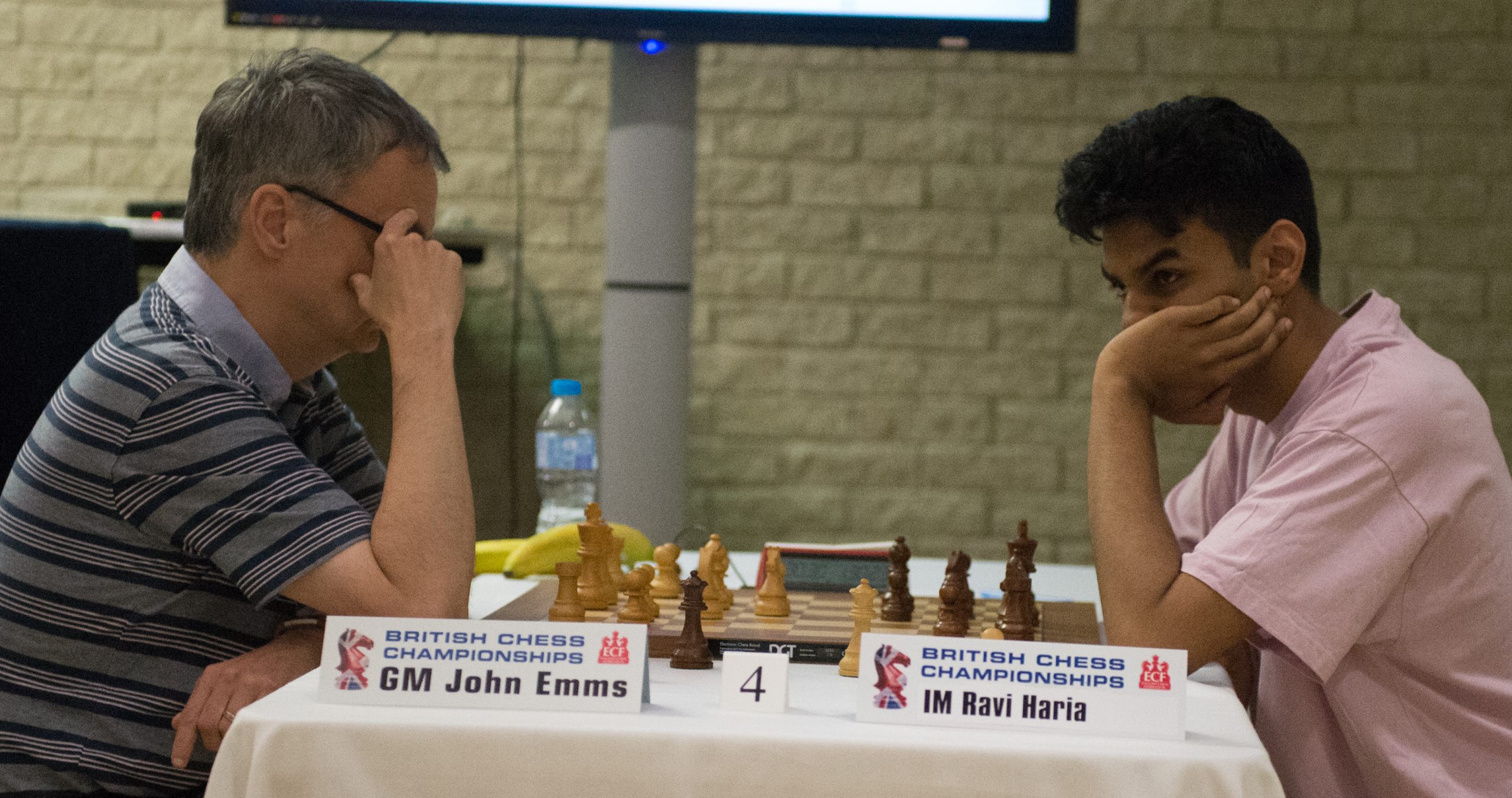 GM John Emms plays IM Ravi Haria in the final round of the 2019 British Championships in Torquay