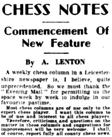 Minor Pieces 63: Alfred Lenton (1) - British Chess News