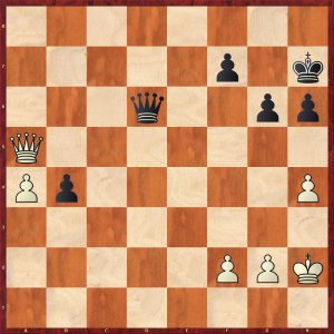 Stahlberg - Euwe Stockholm Olympiad 1937 Position after 41...Qd6+