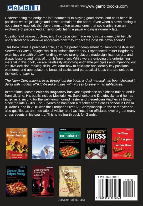 Understanding Pawn Endgames, Valentin Bogdanov, Gambit Publications, ISBN-13 ‏ : ‎ 978-1915328854