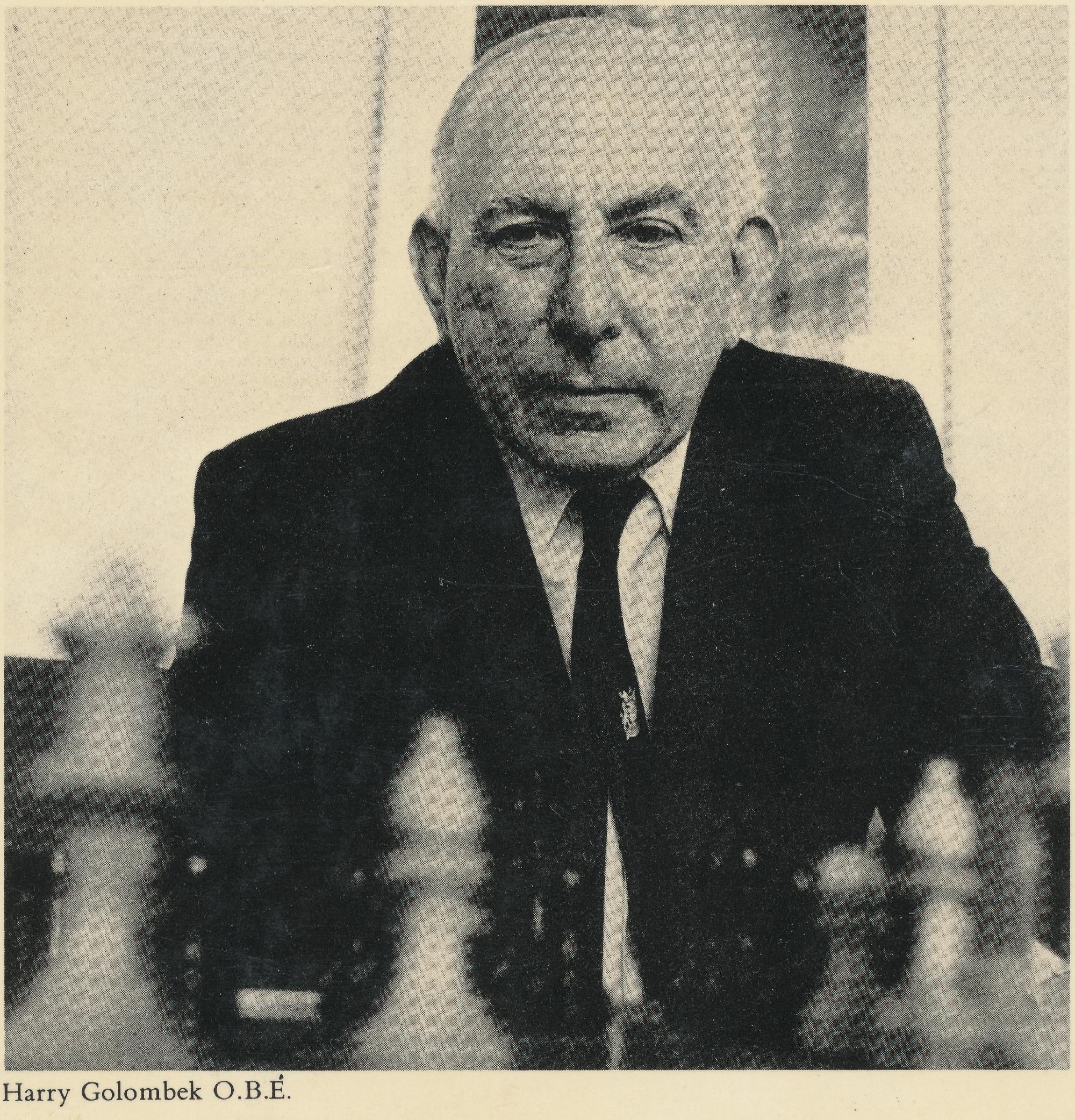 Harry Golombek, OBE (from the rear cover of A History of Chess