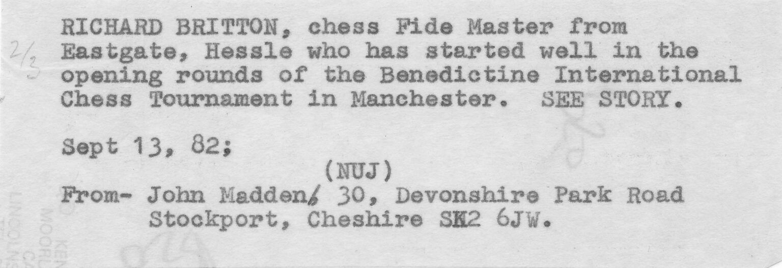 Happy Birthday FM Richard L Britton (01-ix-1957) - British Chess News